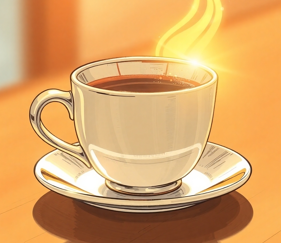 Manga drawing of a coffee cup?